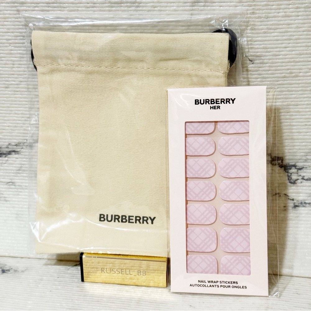 Burberry Her Pink Nail Wrap Stickers & Burberry Drawstring Canvas - Picture 1 of 12